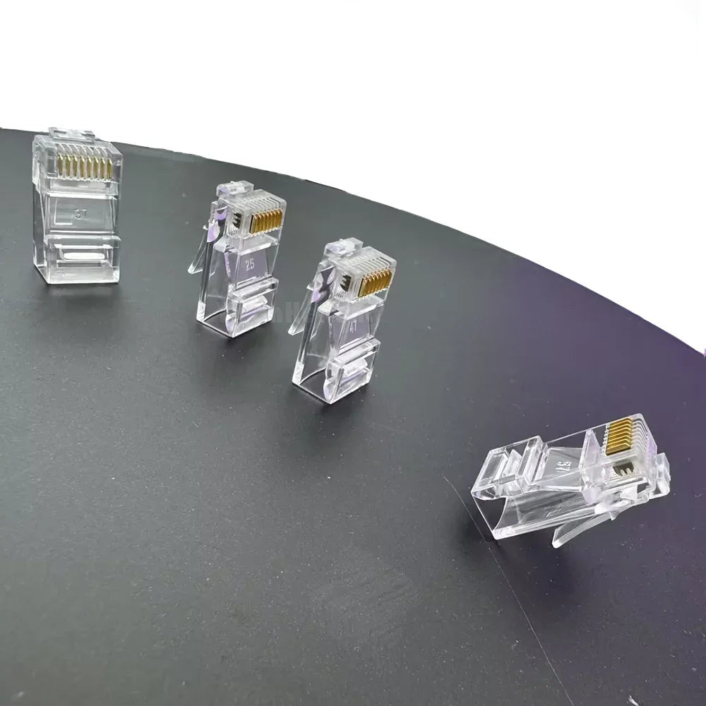 100pcs/set RJ45 Cat6/Cat5e Connectors Crystal End 8P8C Crimp UTP Standard Ethernet Network Modular Plug No Pass Through Zpaxo
