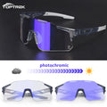 Toptrek Outdoor Photochromic Sunglasses Cycling Sports MTB Running Glasses Hiking Bicycle Goggles Men Women UV400 Bike Eyewear Zpaxo 03 Gray Blue