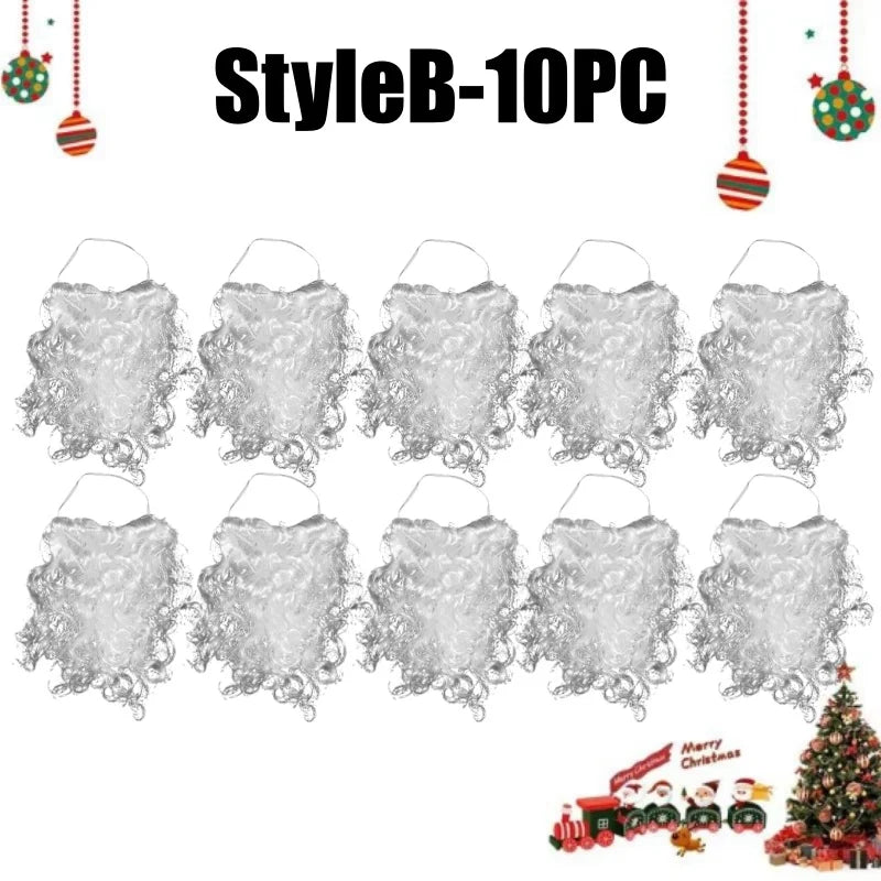 Realistic Santa Fake Beard Premium Costume Adjustable Earloops Zpaxo B-10PCS