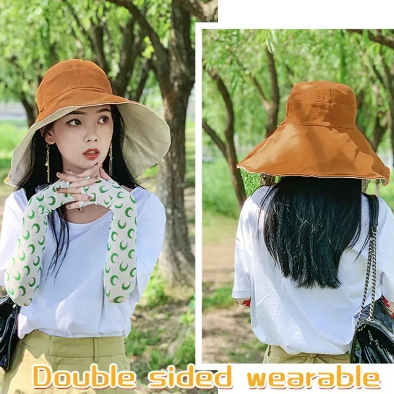 Wide Brimmed Sun Hat Women UV Resistant Hiking Fisherman Foldable