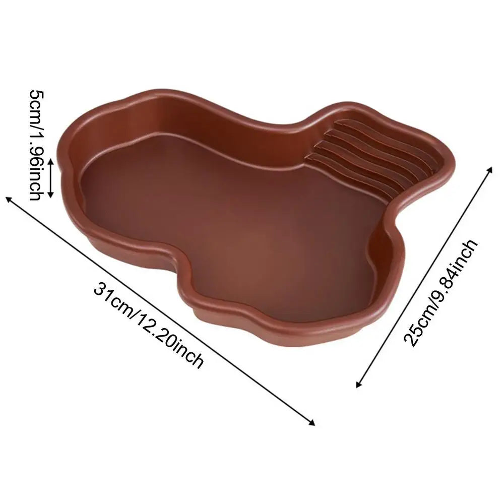 Turtle Feeding Dish Large Reptile Feeder Ramp Basking Stand Food