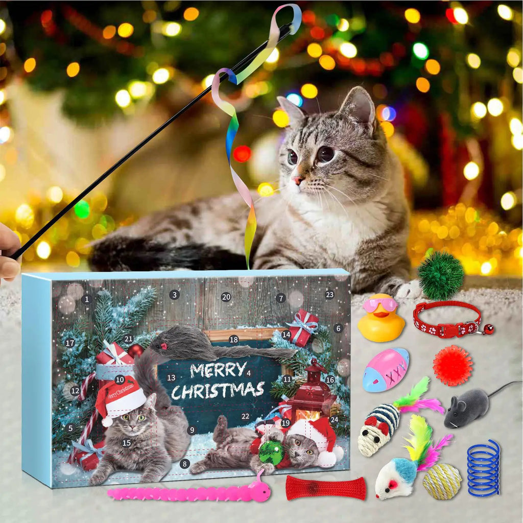 Cat Toy Advent Calendar 2025 Christmas Countdown 24 Days Kitten Toys