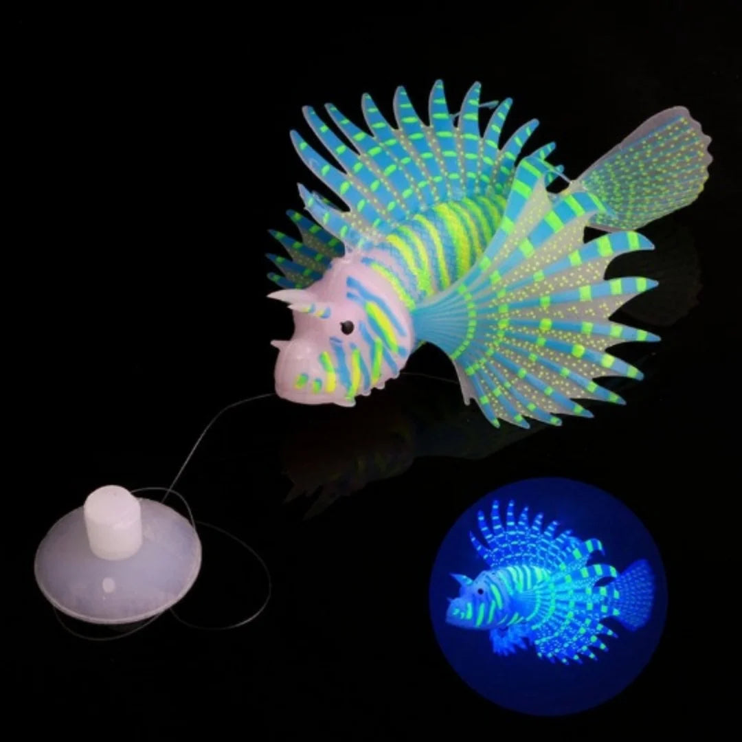 Aquarium Artificial Luminous Lionfish Fish Silicone Fake Floating
