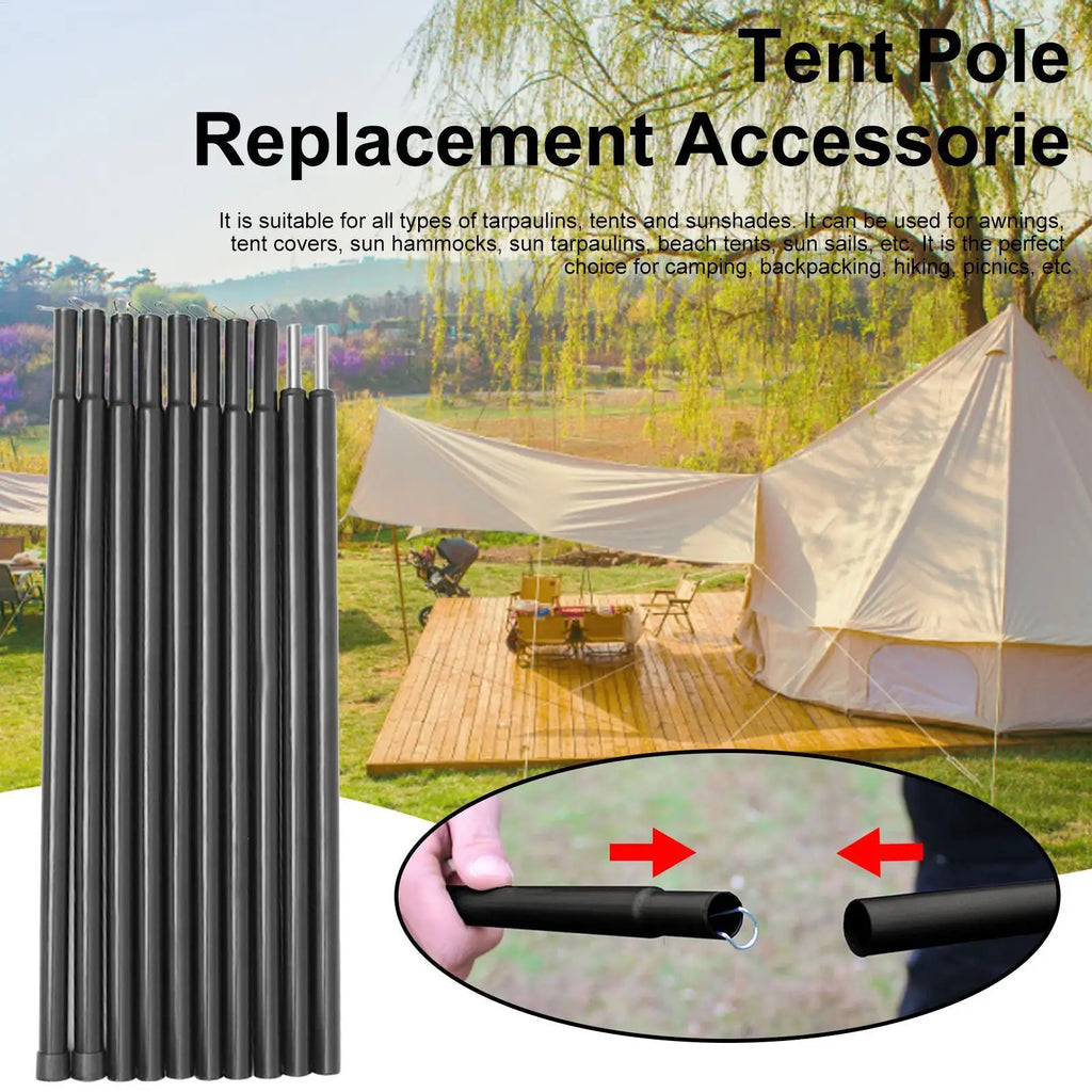 Shade Sail Poles Folding Portable Poles for Tarp Tent Iron Rods for Outdoor Sports for Sunshade Sail Beach Tent Canopies Zpaxo