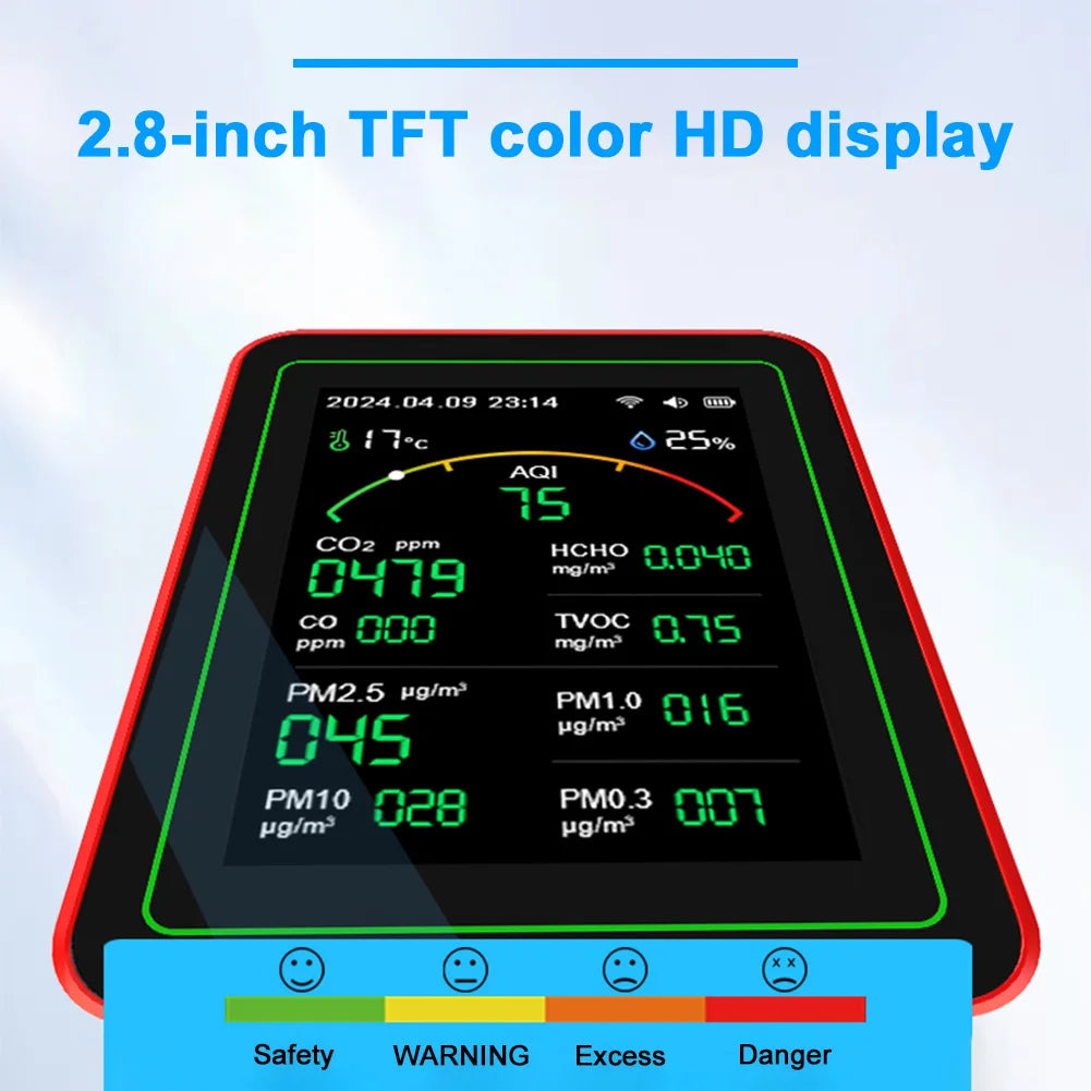 Wifi 15-in-1 Air Detector APP Control Household Portable AQI PM0 3