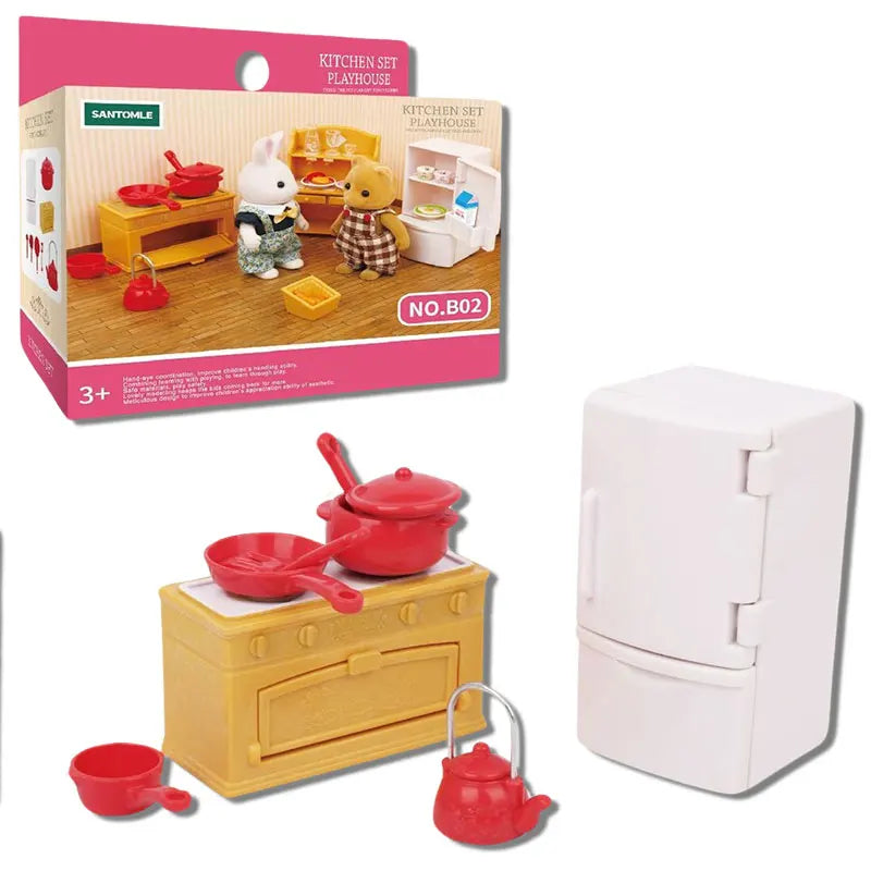 1 12 Forest Family Dollhouse Furniture Montessori Miniature Doll