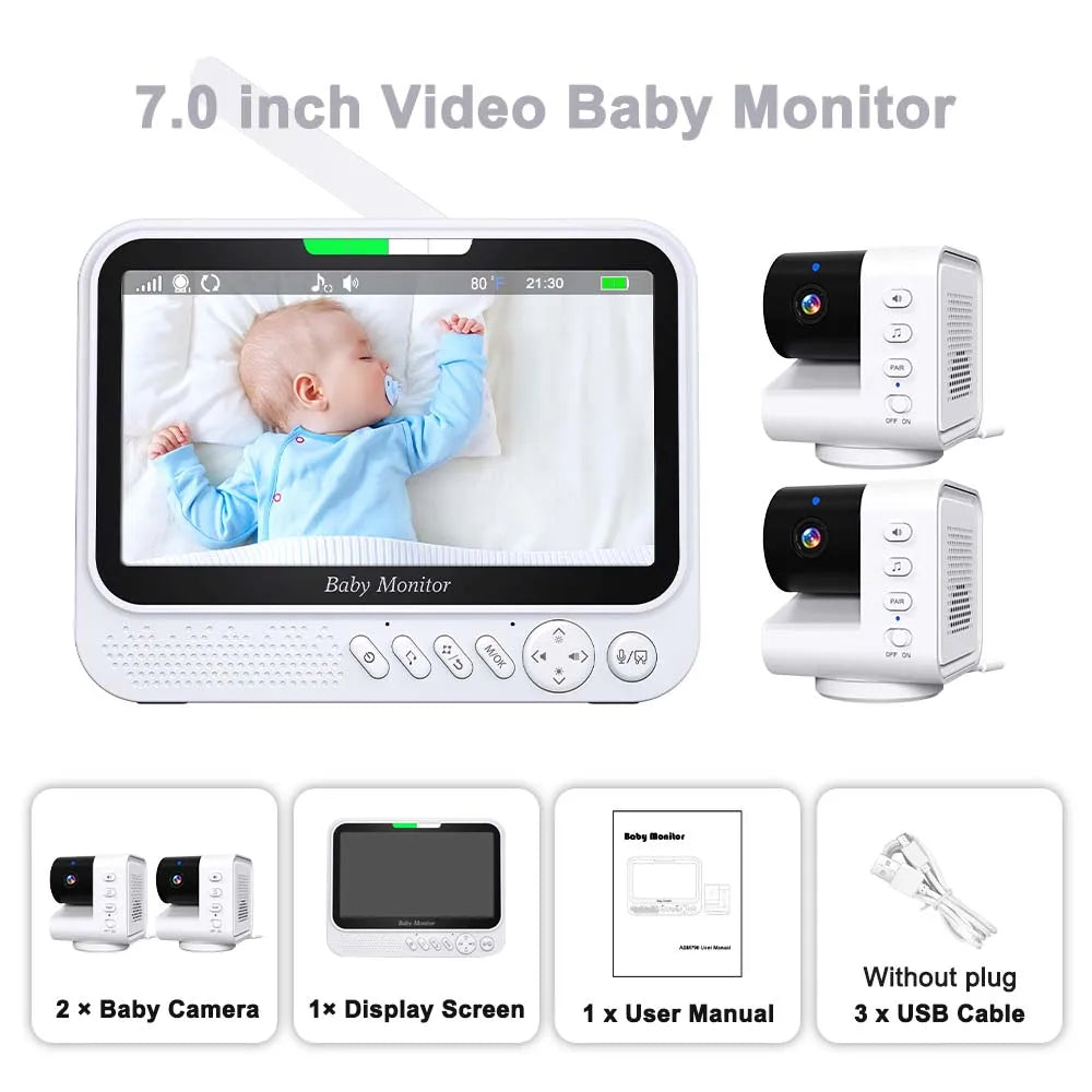 Video Baby Monitor Display Pan Tilt Zoom Babyphone IR Night Vision Zpaxo Without Plug