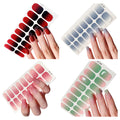 Naked Gradient Ombré Nail Wraps – No-Lamp French Nail Stickers Nail Art Stickers Zpaxo set A