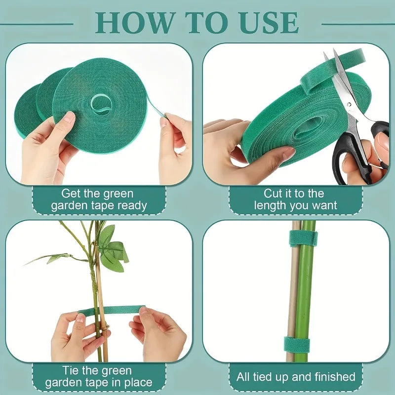Self-adhesive Plant Hoop Tomato Tied Gardening Tools and Planting Supplies Green Flexible Bendy Garden Support Wire Cable Tie Zpaxo