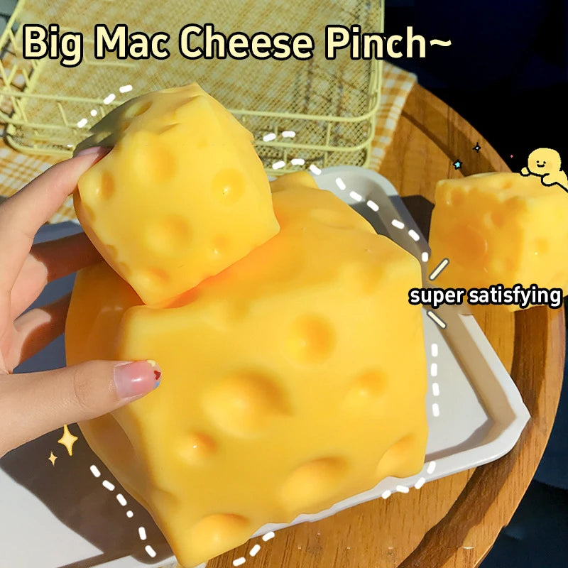 Simulate Cheese Slow Rebound Pinching Office Decompression Slow Rebound Cheese Pinching Ornament Relax And Decompress And Knead. Zpaxo