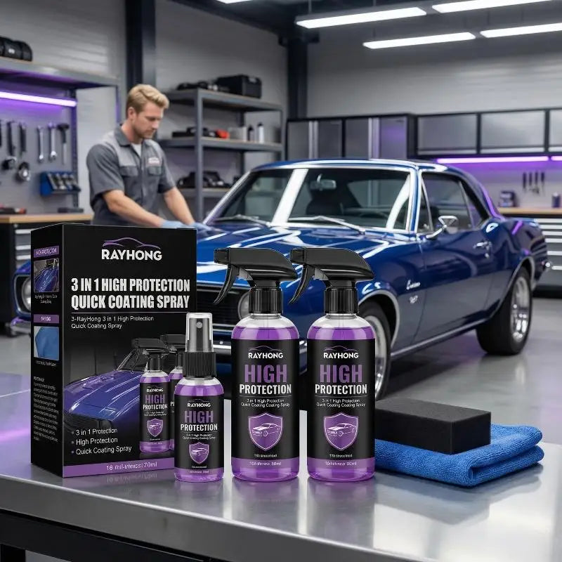 3-in-1 Car Coating Spray | UV Protection & Waterproof Sealant