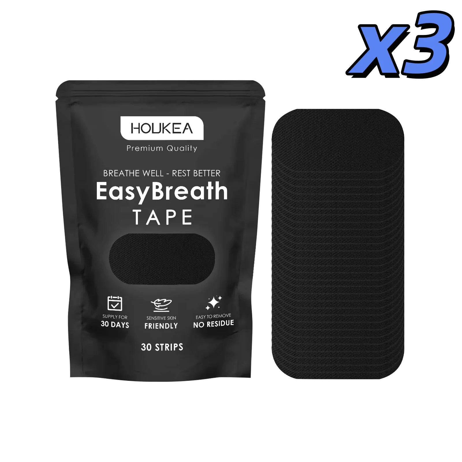 Mouth Tape for Sleep – Anti-Snoring Moisturizing Strips 30ct Sleep Mouth Tape Zpaxo 30pcs X 3pcs