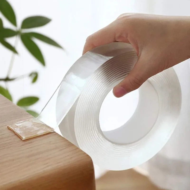 Versatile Reusable Double-Sided Waterproof Adhesive Tape - Strong Hold, Easy to Remove, Perfect for Kitchen & Bathroom Surfaces Zpaxo