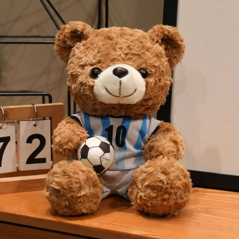 Soccer Fan Essential Bear Plush Toy Football-themed Stuffed Animal