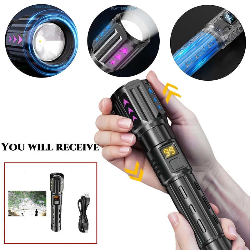 POCKETMAN 3800 Lumen LED Flashlight – USB-C Zoom Torch