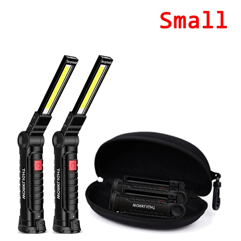 USB Rechargeable COB LED Flashlight – Magnetic, 5 Modes, Waterproof