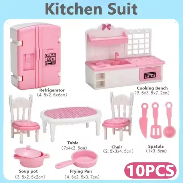 1 12 Scale Dollhouse Forest Family Doll Sheep Mini Furniture Pretend Zpaxo Kitchen