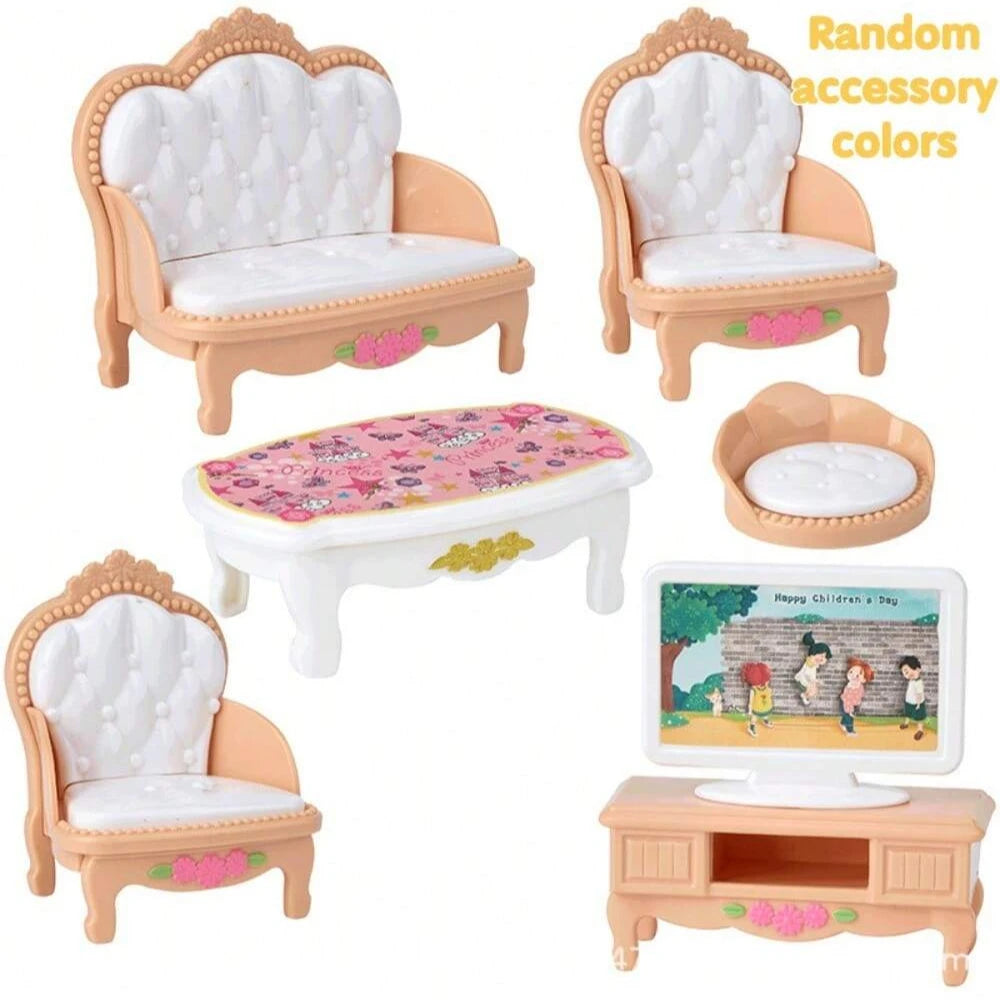 Dollhouse Furniture Miniature 1 12 Scale Dolls House Accessories Cat Zpaxo Living room set