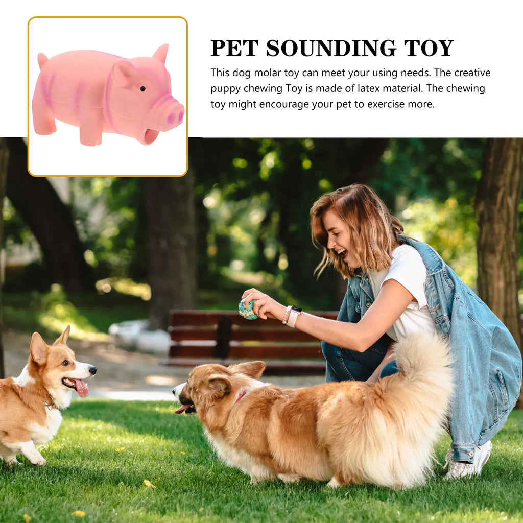 Pig Shape Dog Bite Resistant Latex Chew Squeaky Training Interactive