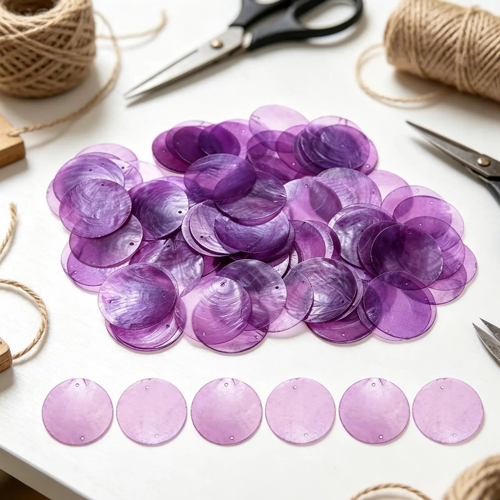 Round Shells 100 Earring Making Sea Coin Bead Connector Women Art