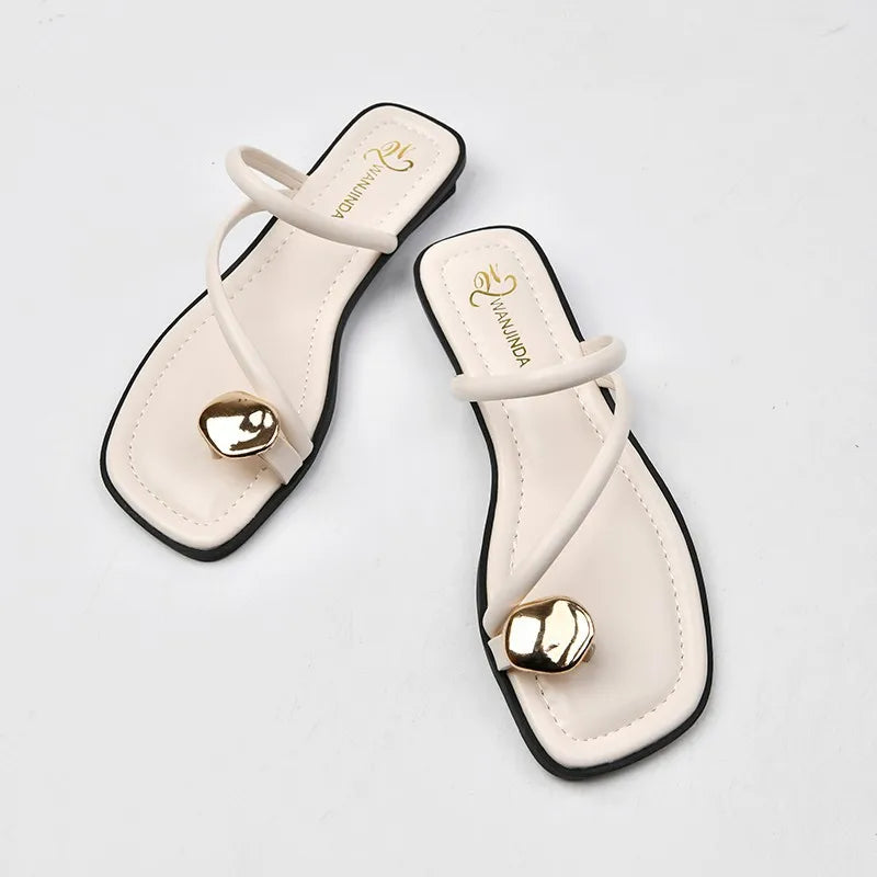 2026 Summer Beach Flip Flop Clip Toe Women Flats Slippers Shoes