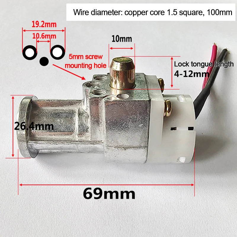 Universal Electric Bicycle Lithium Battery Box Lock Big Head Vehicle