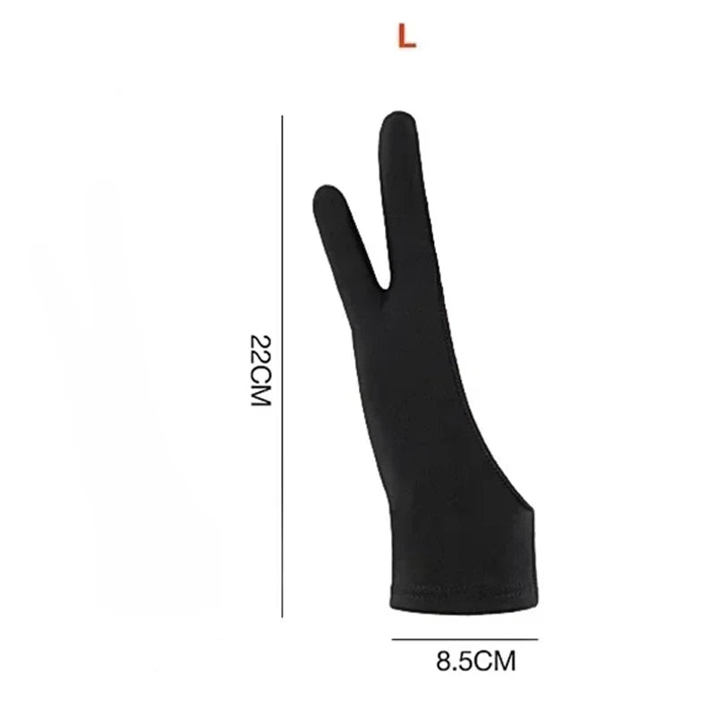 1pcs Two-Finger Drawing Gloves Two Finger Screen Glove Keeps Screen Clean While Sketching For Apple iPad Air Tablet S/M/L Size Zpaxo Single layer-L