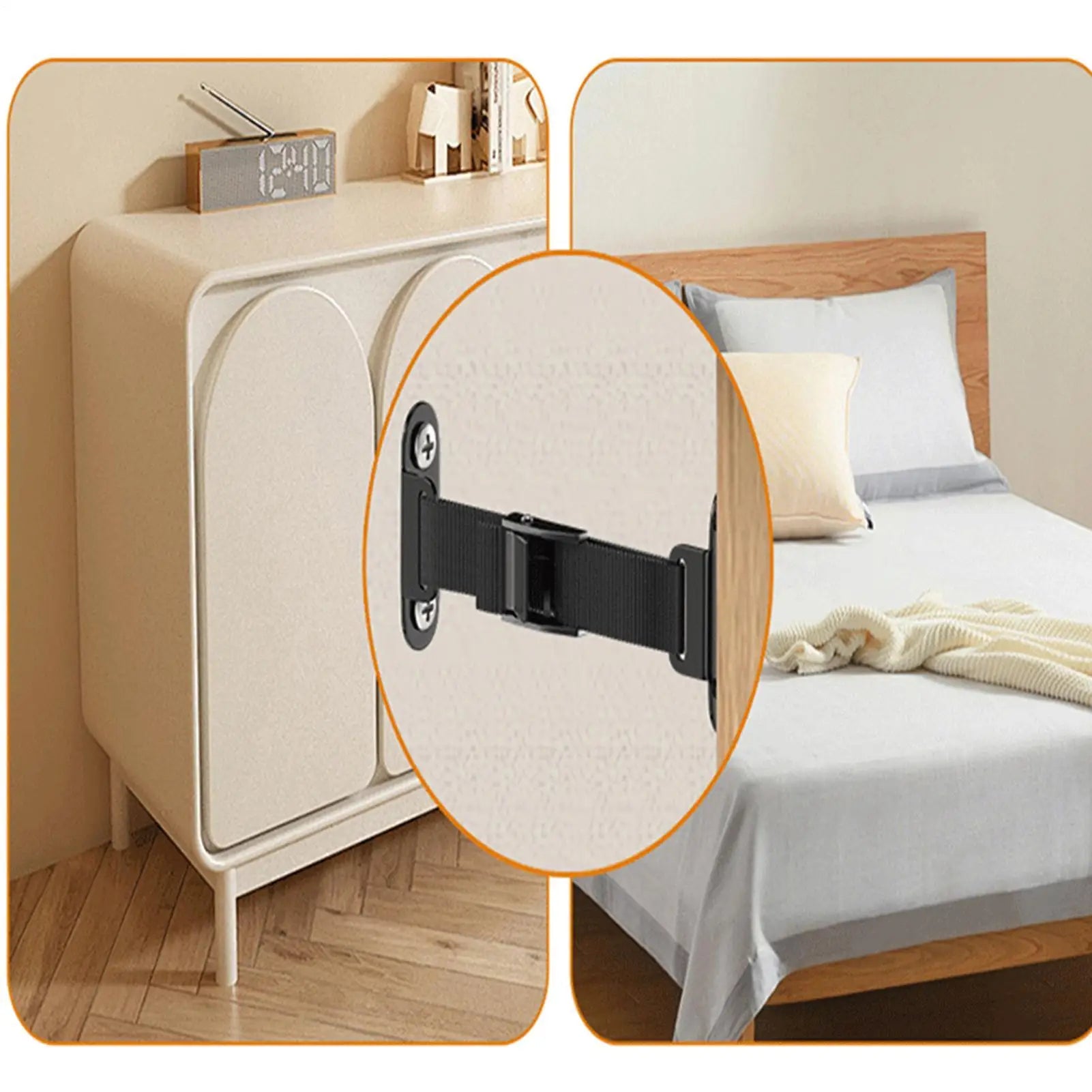 Furniture Tip Over Prevention Adjustable Furniture to Wall Prevent Falling Heavy-Duty Guards Childproof Drawer Locks Zpaxo
