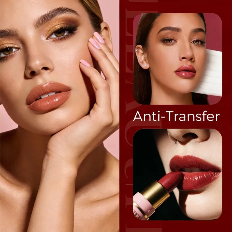 Hydrating Cherry Red Lipstick Velvet Glossy Finish Lip Tint Highly