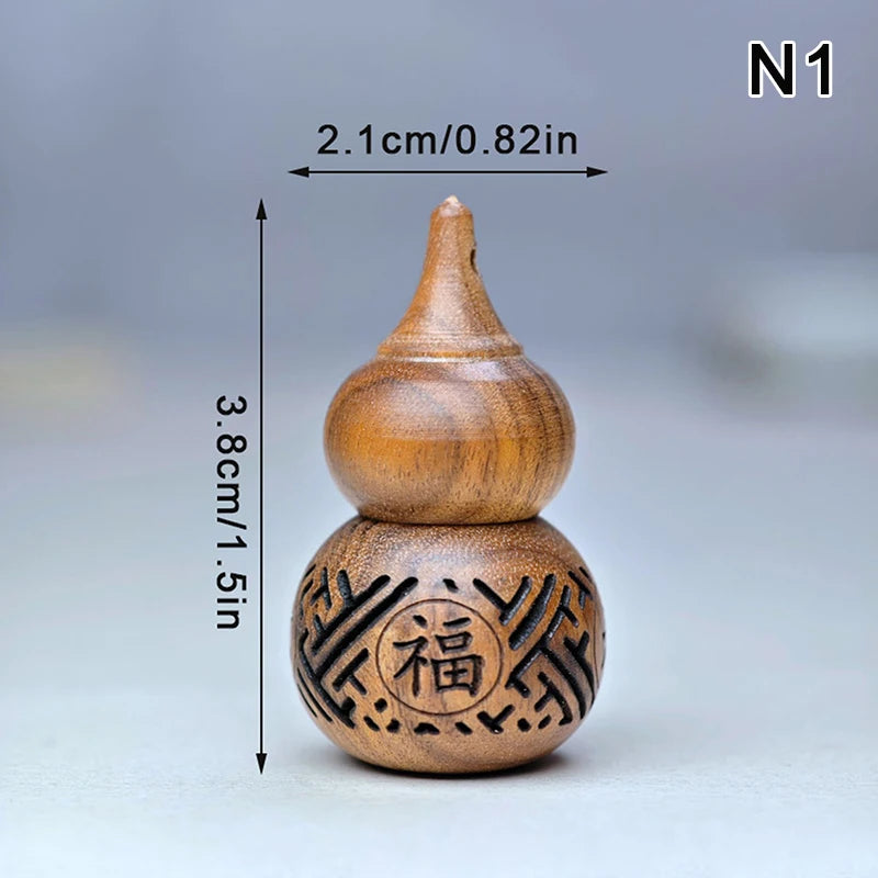 CMWood Hollow Carved Aromatherapy Bottle Mini Vase Pagoda Car Hanging