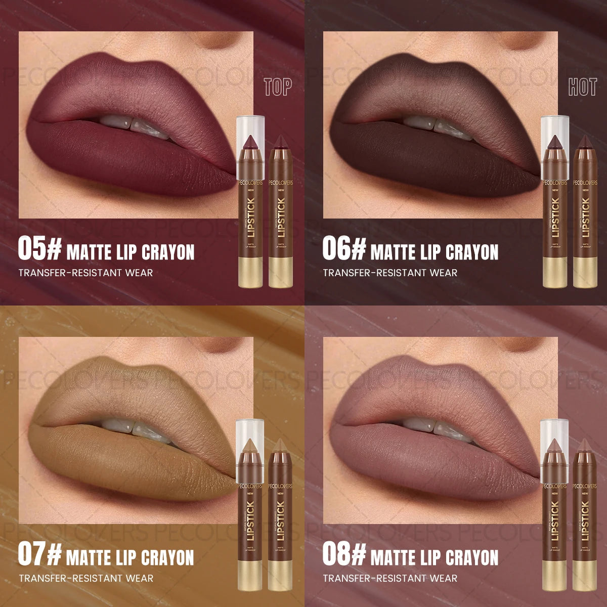 Brown Tube Lipliner Matched Transparent Lip Gloss Describe Contour Zpaxo