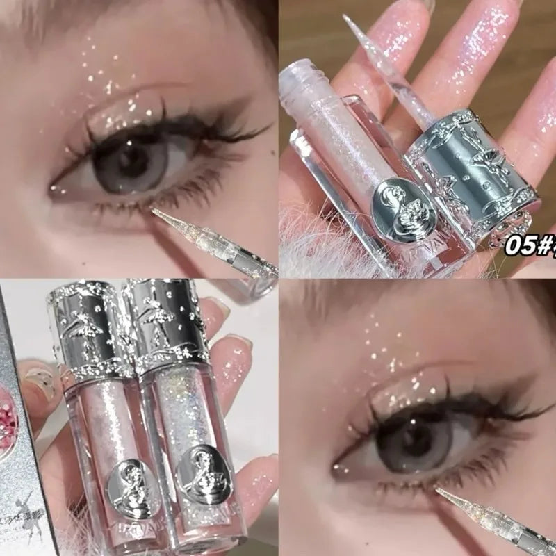 Balletism Glitter Liquid Eyeshadow Pearly Fine Shimmer Long Lasting Sparkling High Gloss Sequin Eye Shadow Lying Silkworm Makeup Zpaxo