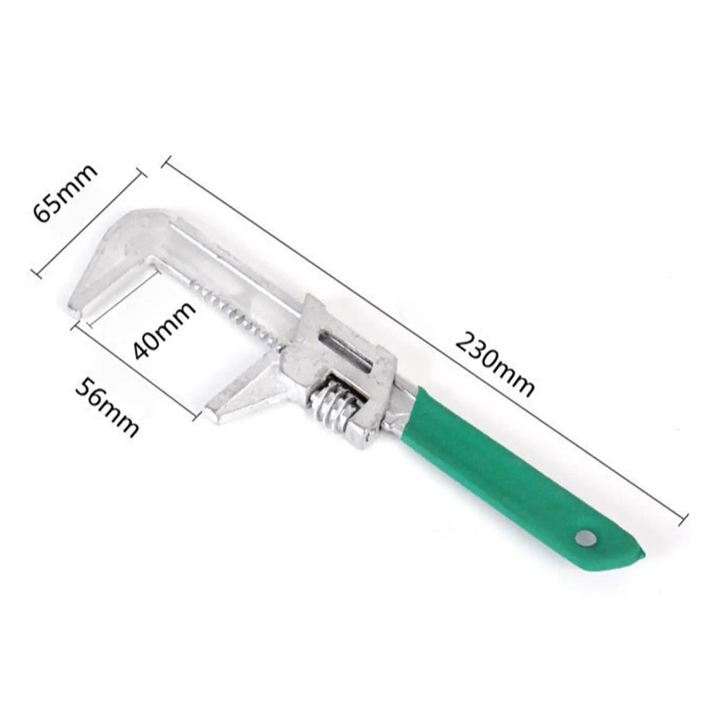F Type Adjustable Wrench Steel Versatile Plumbing Repair Hand Tools Wide Mouth Wrench Right Angle Spanner for DIY Project Zpaxo