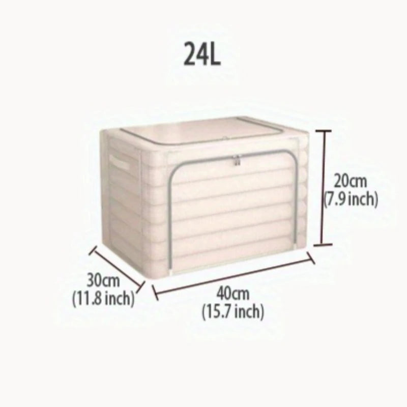 Transparent Large Zipper Clothing Storage Box Moving Storage Box Waterproof Toy Organizer Staable Box Durable Fabric Material Zpaxo Clear