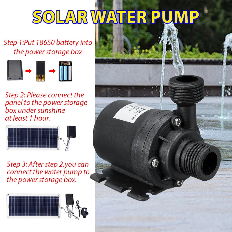 500W Professional Solar Water Pump H Flow Rate PET Plate Bird Bath Zpaxo