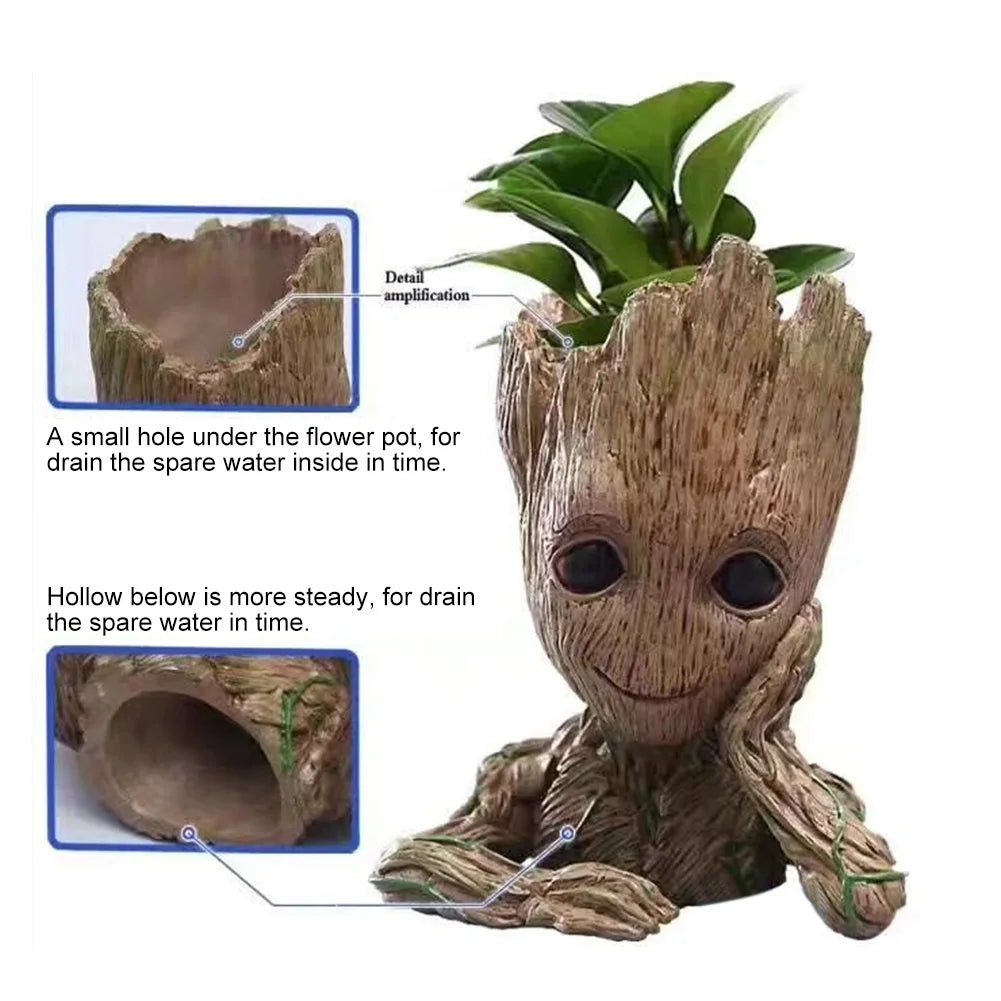 Flowers Pot Home Decoration Crafts Miniature Model Office Desktop Display Cartoon Figurines Handicrafts Decor Tree Man Ornament Zpaxo