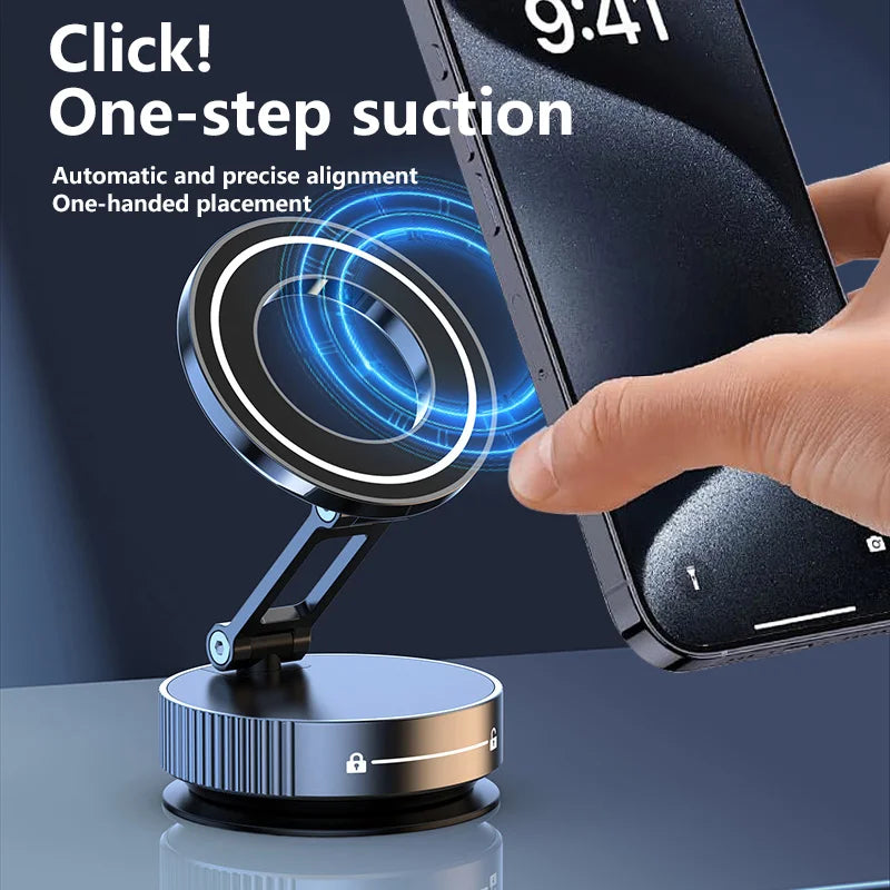 Super Strong Magnetic Phone Holder Foldable Design 360° Adjustable Vacuum Car Mount For Car Desk Bathroom Phone Holder Zpaxo