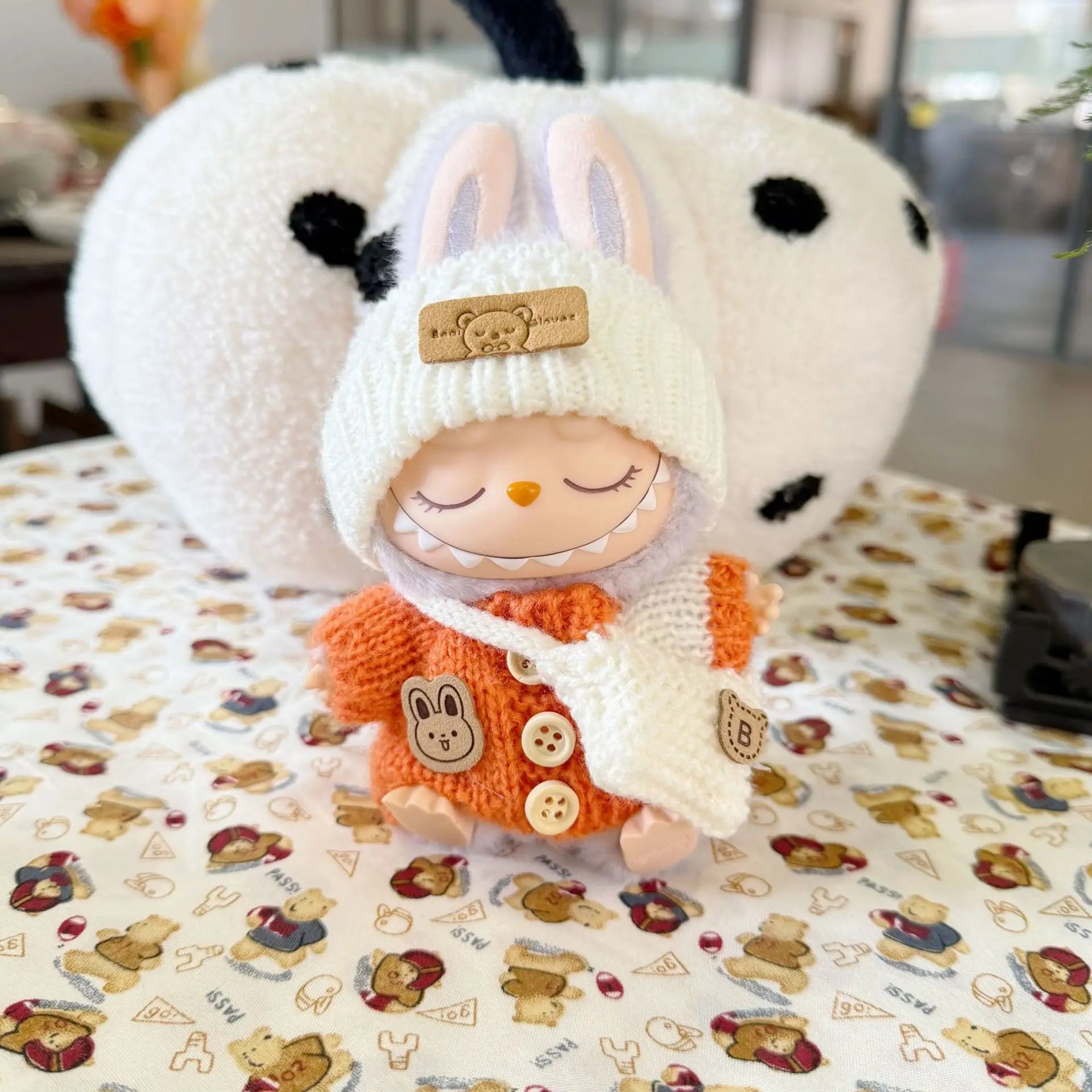 Labubu 17cm Doll Clothes – Cute Overalls & Skirt Suit V1 V2 V3 Doll Clothes Set Zpaxo orange No doll