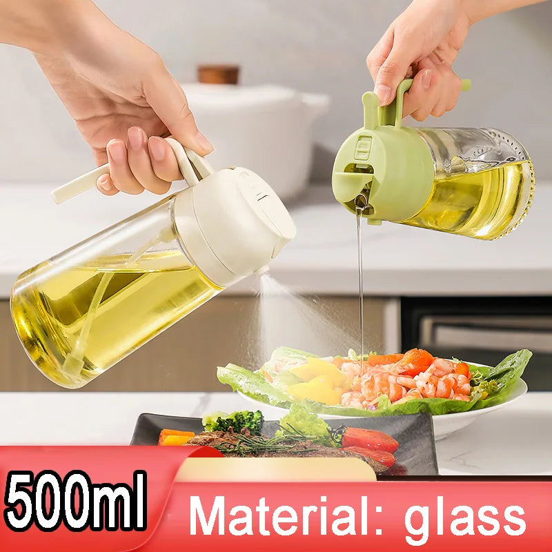 Glass Oil Spray Bottle Kitchen Oil Spray for Cooking Anti-leakage Olive Oil Storage Bottle for BBQ Salad Steak Kitchen Supplies Zpaxo