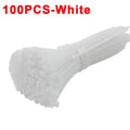 200/100Pcs Nylon Cable Ties Adjustable Self-locking Cord Ties Straps Fastening Loop Reusable Plastic Wire Ties For Home Office Zpaxo White-100Pcs 3x100mm