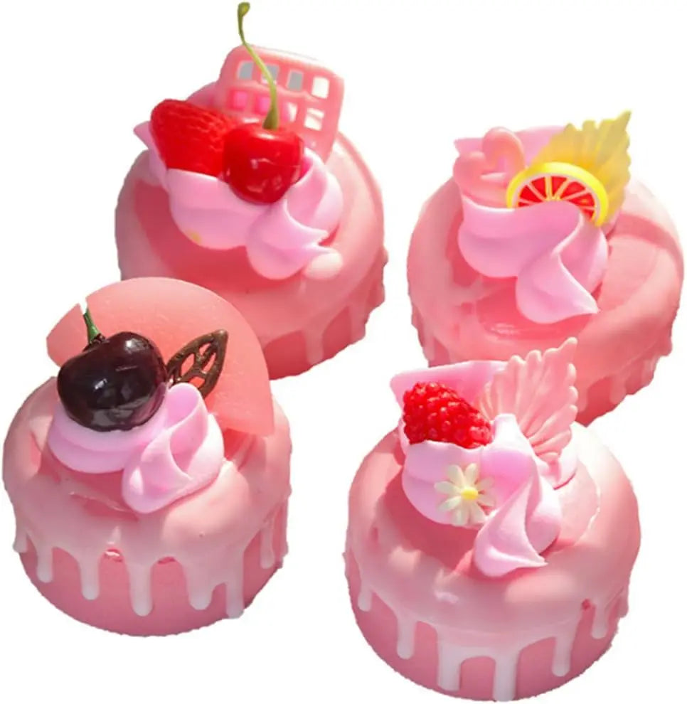 Realistic Artificial Cake Fake Model Pink Simulation Dessert