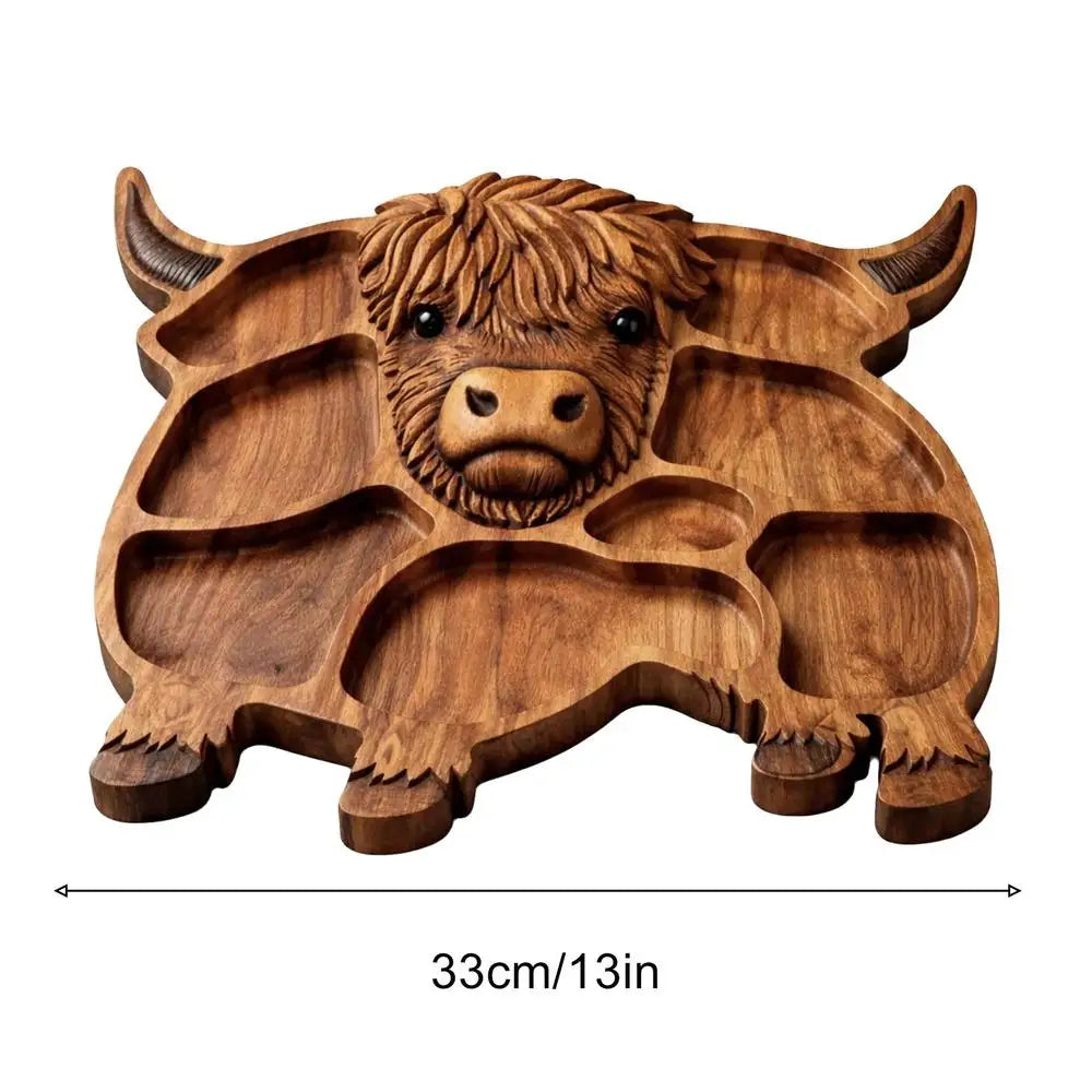 Wooden Cow Charcuterie Board Cheese Platter Appetizer Serving Tray