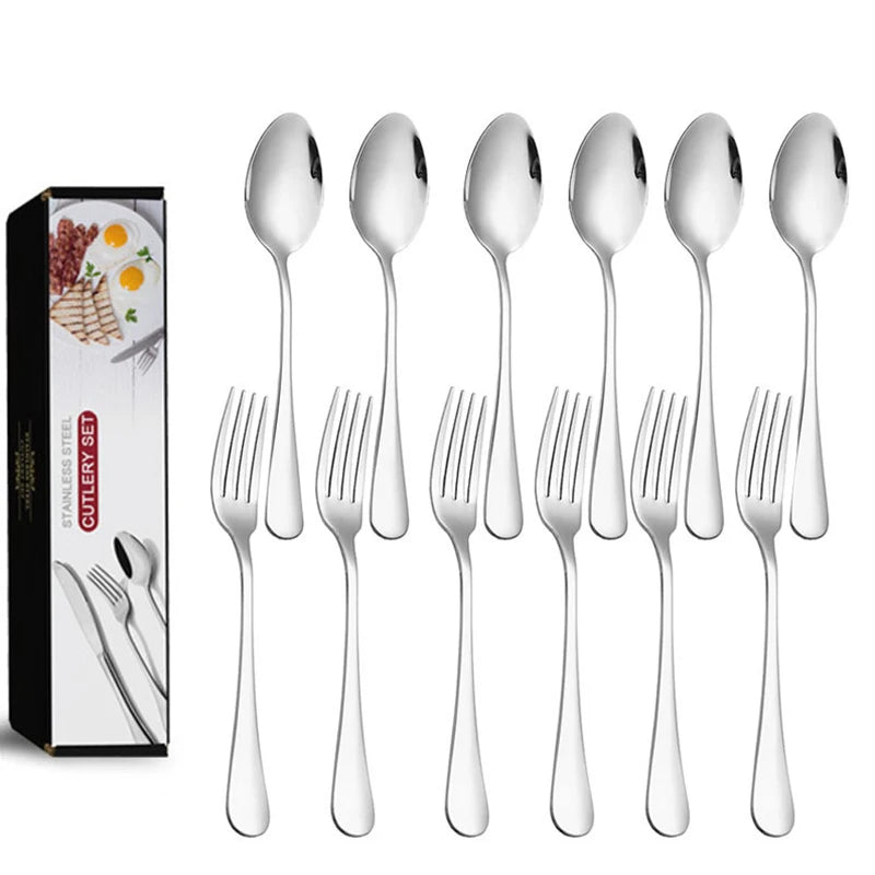 Elegant European Stainless Steel Cutlery Spoons Forks Zpaxo