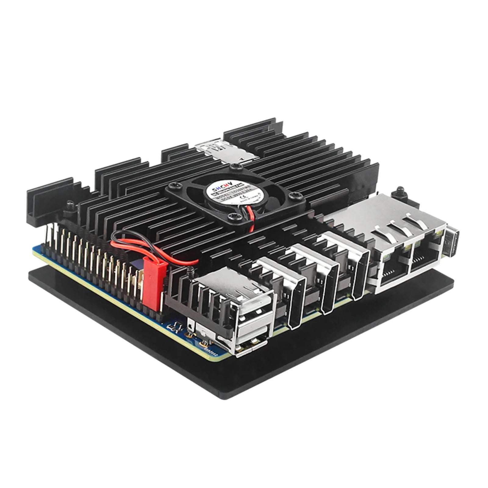 Orange Pi 5 Aluminum Case Active Passive Metal Cooling Enclouse Fan