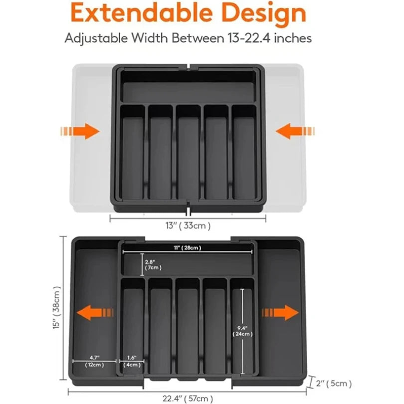 Expandable Cutlery Tray – Adjustable Kitchen Drawer Organizer Drawer Organizer Tray Zpaxo