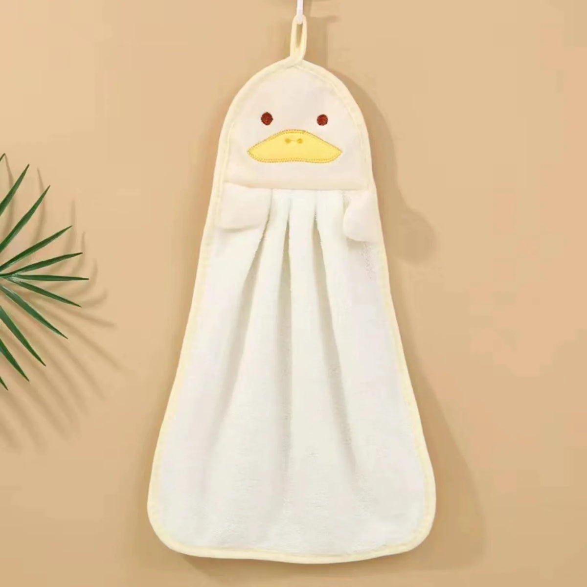 Cute Animal Hand Towens Hanging Loop Home Bathroom Kitchen Household Zpaxo white
