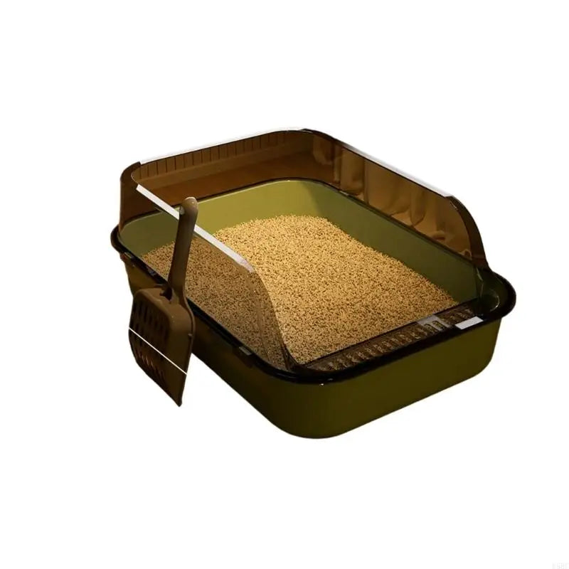 Semiclosed Cats Litter Pan Thick Antipill Wall Space Box Multiple Zpaxo Mint Green 1 for Medium size CN