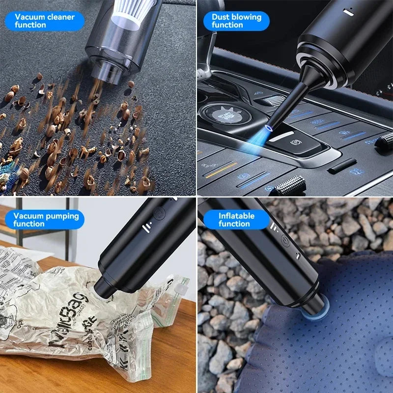 Portable Car Vacuum Cleaner Powerful Suction Cordless Electric Smart Zpaxo