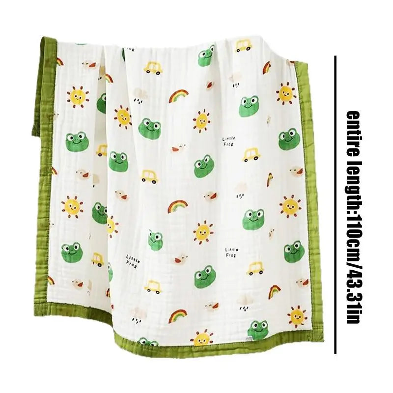 Muslin Blanket Crib Blankets For Toddler Breathable Lightweight Air Conditioning Quilt Cartoon Patterns Soft Fabric For Playtime Zpaxo