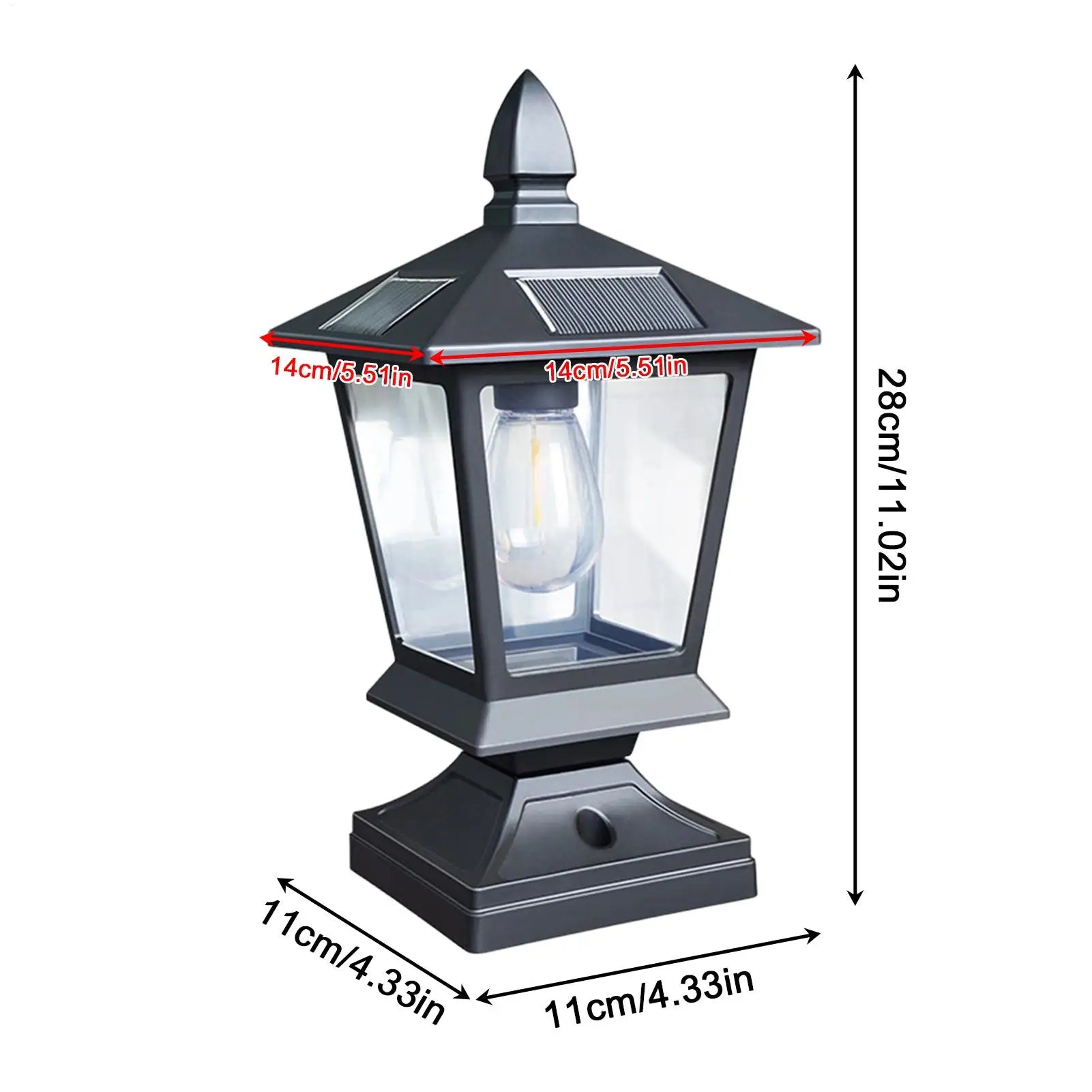 Waterproof Solar Garden Lights Villas Courtyard Pillar Head Light